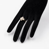 Vintage-Ring aus 14-karätigem Gelbgold mit zentralem Marquise-Diamant (0,40 ct) und Diamantkontur, 70er Jahre