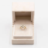 Vintage-Ring aus 14-karätigem Gelbgold mit zentralem Marquise-Diamant (0,40 ct) und Diamantkontur, 70er Jahre