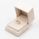 Vintage-Ring aus 14-karätigem Gelbgold mit zentralem Marquise-Diamant (0,40 ct) und Diamantkontur, 70er Jahre