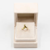 Anello vintage in oro giallo 14k con peridoti, anni '70