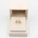 Bague Riviera vintage en or jaune 18 carats avec diamants (environ 1 ct), années 80