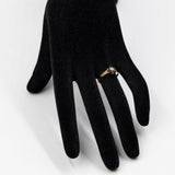 Anello a fiore vintage in oro giallo 9K con zaffiri e diamante
