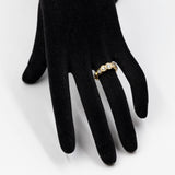 Bague Riviera vintage en or jaune 18 carats avec diamants (environ 1 ct), années 80