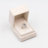 Антикварное кольцо из белого золота 8 карат и серебра с сапфиром старой огранки и бриллиантами (0,45 карата), 30-е годы