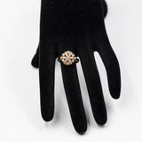 Vintage 14k yellow gold ring with brilliant cut diamonds (0,75ctw), 70s