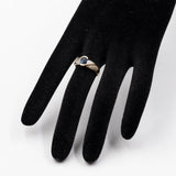 Anello vintage in oro giallo 14k con zaffiro (0,70ct) e diamanti (0,20ctw), anni '70