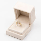 Vintage 14k yellow gold ring with brilliant cut diamonds (0,75ctw), 70s