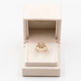 Vintage 14k yellow gold ring with brilliant cut diamonds (0,75ctw), 70s