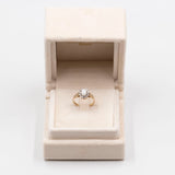Anello in oro giallo 9K con opale (0.30ct ca.) e diamanti