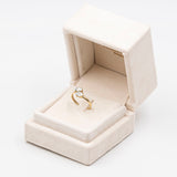 Vintage-Ring aus 9-karätigem Gold mit blauem Topas und Diamanten, 70er Jahre