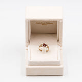 Vintage-Ring aus 9-karätigem Roségold mit Granaten, 70er Jahre