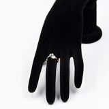 Vintage-Ring aus 9-karätigem Gold mit blauem Topas und Diamanten, 70er Jahre