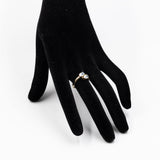 Vintage-Ring aus 9-karätigem Gold mit blauem Topas und Diamanten, 70er Jahre