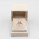 Anello vintage in oro giallo 9k con topazi bianchi
