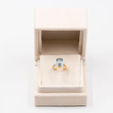 Anello vintage in oro giallo 18k con acquamarina (3ct), anni '70
