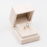 Anello vintage in oro giallo 18k con acquamarina (3ct), anni '70