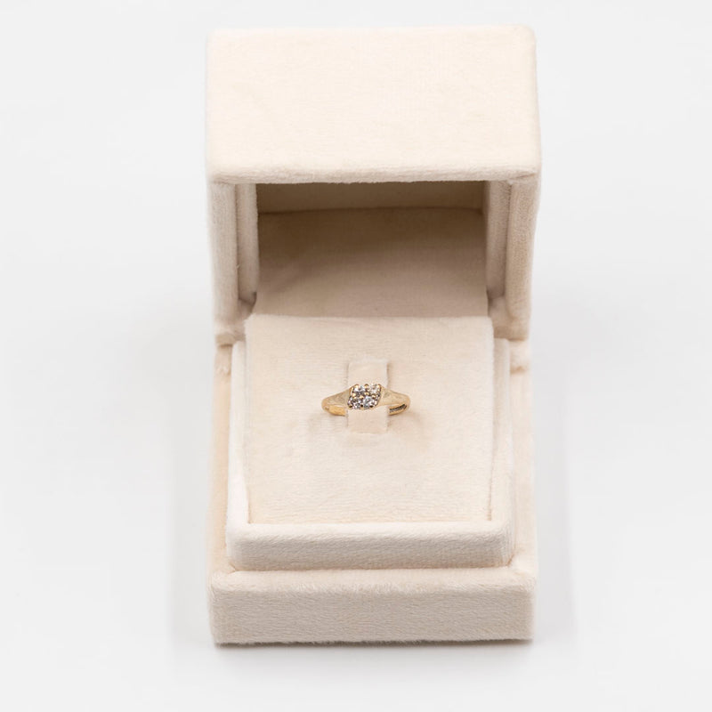Anello vintage in oro giallo 9k con diamanti (0,24ctw)
