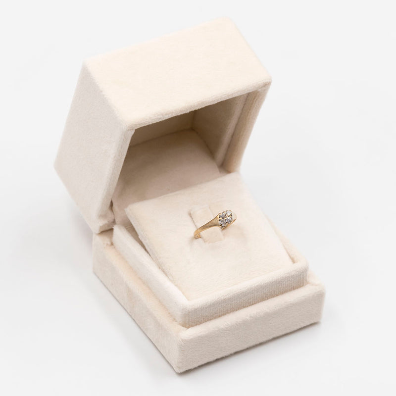 Anello vintage in oro giallo 9k con diamanti (0,24ctw)