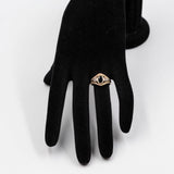 Anello vintage in oro giallo 14k con zaffiro (0,75ct) e diamanti (0,15ctw), anni '70