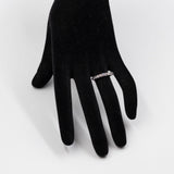 *RESERVADO* Anel de diamante Riviera vintage em ouro branco 18k (0,88ctw), década de 70