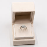 Vintage-Ring aus 18 Karat Weißgold mit Diamanten im Brillantschliff (ca. 1.08 Karat), 60er / 70er Jahre