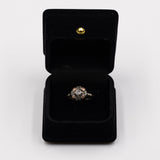 Старинное кольцо-пасьянс из трехцветного золота 18 карат с бриллиантом старой огранки (около 0.15 карата), 40-е годы