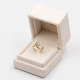 Винтажное кольцо из желтого золота 14 карат с опалом и бриллиантами, 70-е годы.