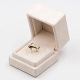 Vintage 18k yellow gold ring with three diamonds (0,24ctw), 70s