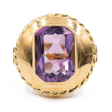 Vintage Ring aus 18 Karat Gelbgold mit 5 Karat Amethyst, 70er/80er Jahre