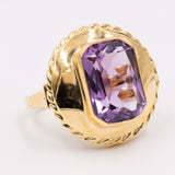 Vintage Ring aus 18 Karat Gelbgold mit 5 Karat Amethyst, 70er/80er Jahre