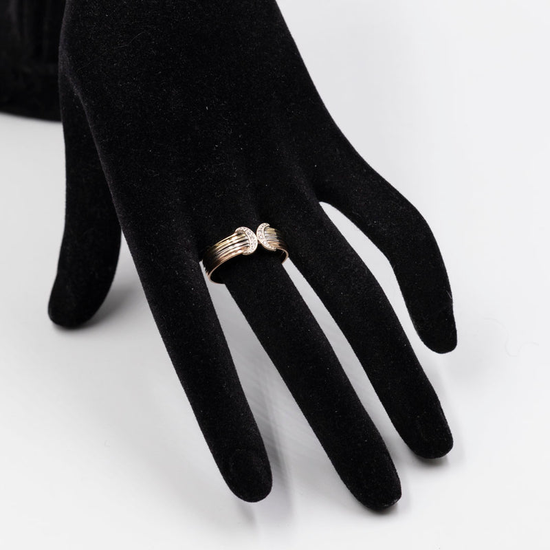 Anello vintage in oro giallo,rosa e bianco 14k con diamanti