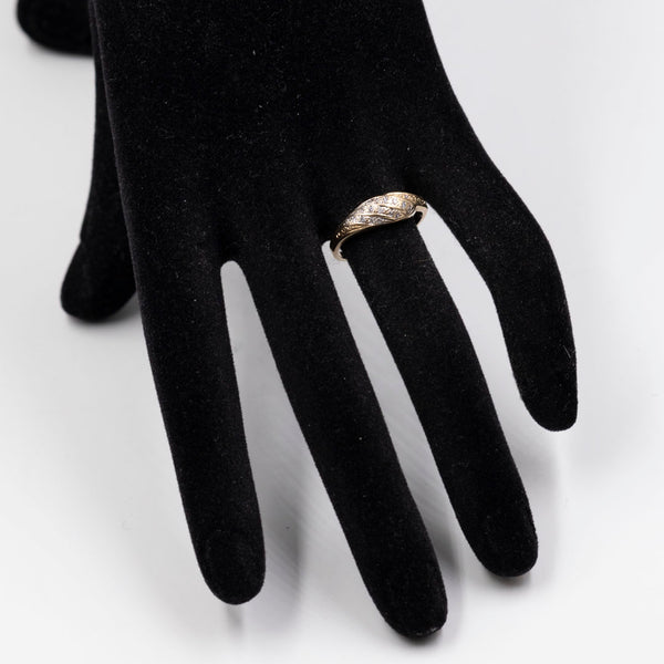 Anello vintage in oro giallo 14k con diamanti (0,07ctw), anni '70