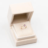 Anello vintage in oro giallo e bianco 9k con ametista