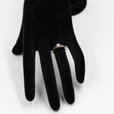 Anello solitario in oro bianco 14k con diamante (0,23ctw), anni '70