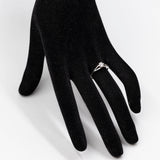 Anello solitario in oro bianco 14k con diamante (0,23ctw), anni '70