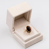 Vintage Granatring aus 14 Karat Gold, 60er Jahre