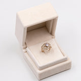 Vintage-Ring aus synthetischem rosa Spinell aus 9-karätigem Gelbgold, 70er Jahre