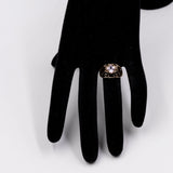 Vintage-Ring aus synthetischem rosa Spinell aus 9-karätigem Gelbgold, 70er Jahre