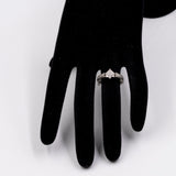 Vintage-Ring aus 10-karätigem Weißgold mit Diamanten (0.30 ctw), 90er Jahre