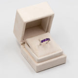 Anello vintage in oro bianco 9k con ametiste (1.62ctw)