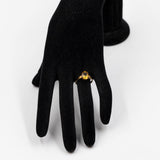 Anello cocktail in oro giallo 9k con berillo giallo