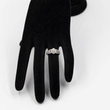 Anello vintage a fiore in platino 900 con diamanti (1ctw)