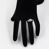 Anello vintage in platino 900 con diamante centrale di 0,46ct e contorno di 0,47ctw