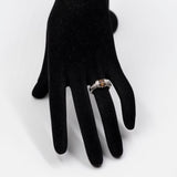 Anello vintage in platino 900 con diamante centrale brown di 1,01ct e contorno di diamanti bianchi (0,32ctw)