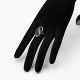 Anello vintage in oro giallo 8k con onice