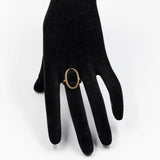 Anello vintage in oro giallo 8k con onice