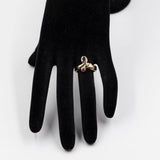 Anello vintage in oro giallo 14k con zaffiro, rubino, smeraldo e diamante. Anni '70