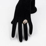 Bague vintage en or jaune 14 carats avec diamants taille brillant et effilés (environ 1.24 ct au total), années 70