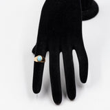 Bague chevalier vintage en or jaune 18 carats et turquoise