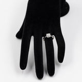 Anello vintage in oro bianco 9k con diamanti (0.43ctw)